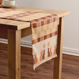 Boho Cats Sunset Wüste Kurzer Tischläufer