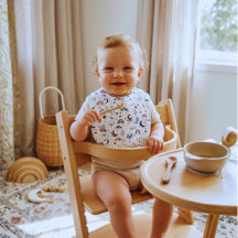 Boho Celestial Babybib | Neutraler Mond und Sterne