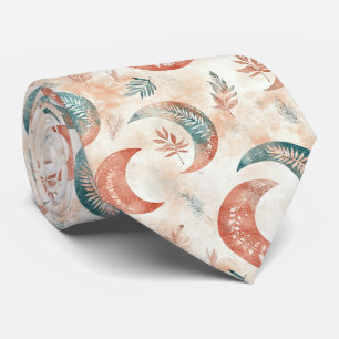 Boho-Celestial-Blumen-Mondmuster (2) Krawatte