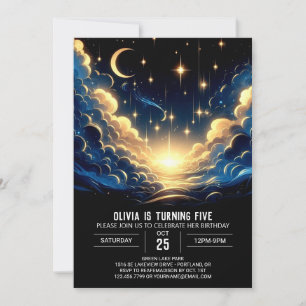 Boho Celestial Digital Geburtstag Einladung