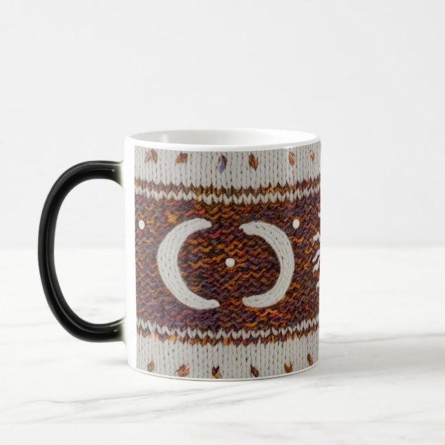 Boho-Celestial-Feder-Knittschale mit Farbwechsel Verwandlungstasse (Links)