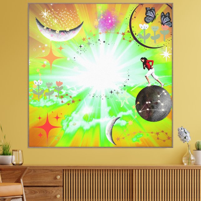 Boho Celestial Leinwanddruck (Insitu (Wohnzimmer))
