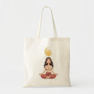 Boho-Celestial-Meditationsfrau Leinwand-Tasche Tragetasche