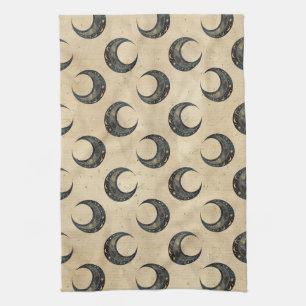 Boho Celestial Mond Goldmuster Geschirrtuch