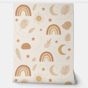 Boho Celestial Rainbow Kinderzimmer Wallpaper - Wa Tapete
