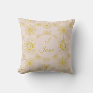 Boho Celestial Sonne Sterne Personalisierte Elfenb Kissen