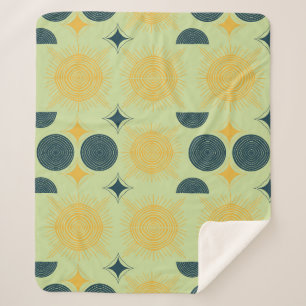 Boho Celestial Sun Moon Mint Sherpadecke