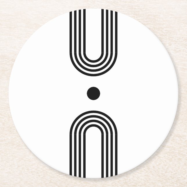 Boho celestial Sun Runder Pappuntersetzer (Vorderseite)