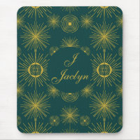 Boho Celestial Sun Stars Aquamarin Green