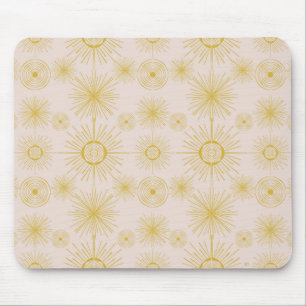 Boho Celestial Sun Stars Blush Pink Mousepad