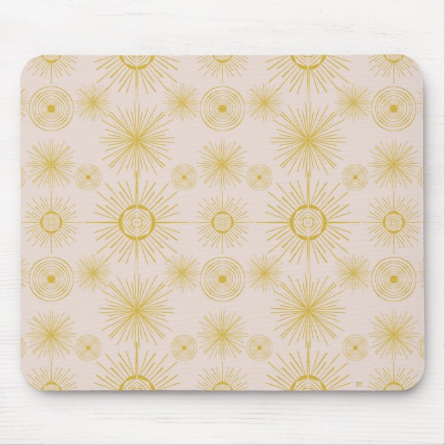 Boho Celestial Sun Stars Blush Pink Mousepad (Vorne)
