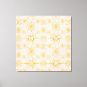 Boho Celestial Sun Stars Ivory Pattern Leinwanddruck
