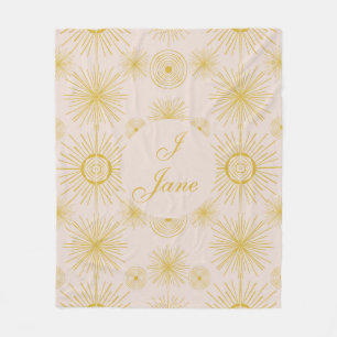 Boho Celestial Sun Stars Personalisiert Ivory Fleecedecke