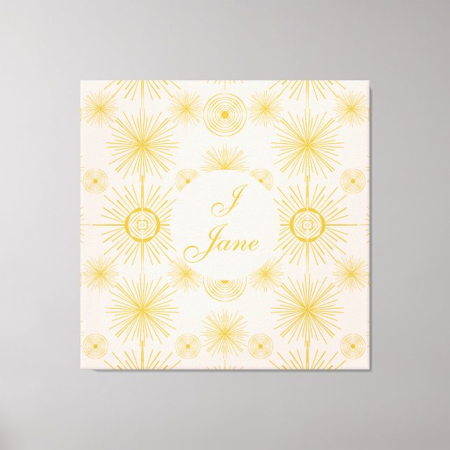 Boho Celestial Sun Stars Personalisiert Ivory Leinwanddruck (Vorderseite)