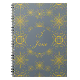 Boho Celestial Sun Stars Personalisiert Vintag Notizblock
