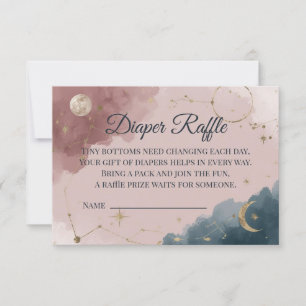 Boho Celestial Windel-Raffelkarte   Goldener Mond Dankeskarte