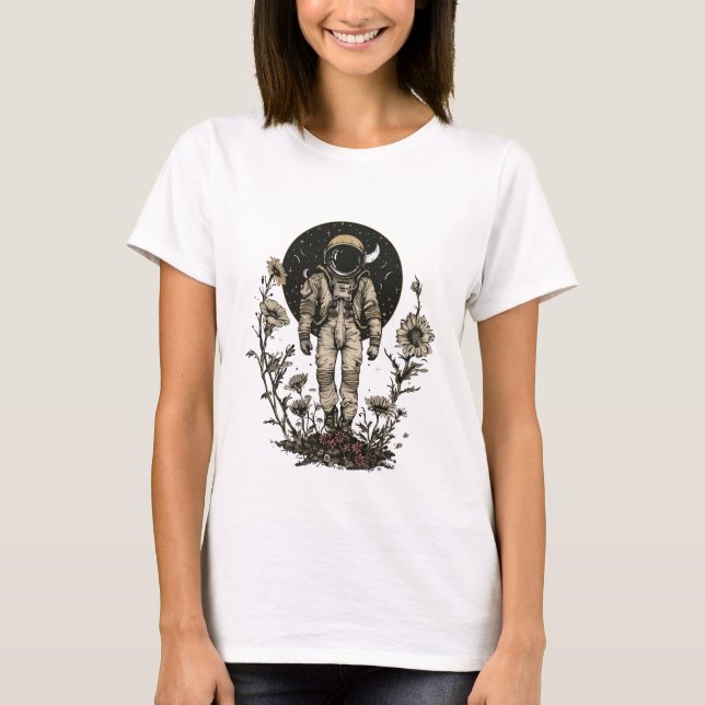 Boho Celestials Moon Astronaut im All T-Shirt (Vorderseite)