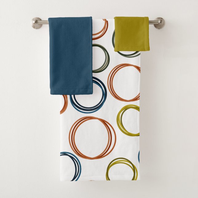 Boho Cercles Serviette de bain ensemble (En situation)