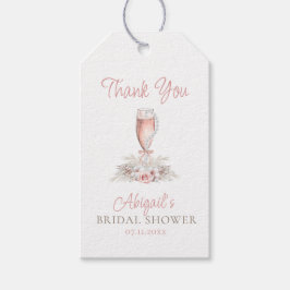 Boho Champagne Glass Pearls & Prosecco Brautparty Geschenkanhänger