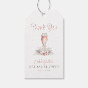 Boho Champagne Glass Pearls & Prosecco Brautparty Geschenkanhänger