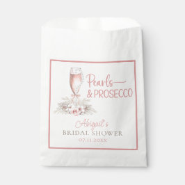 Boho Champagne Glass Pearls & Prosecco Brautparty Geschenktütchen