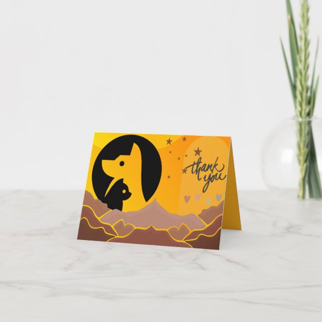 Boho Chat Chien animal de compagnie aideur Carte d (Devant)