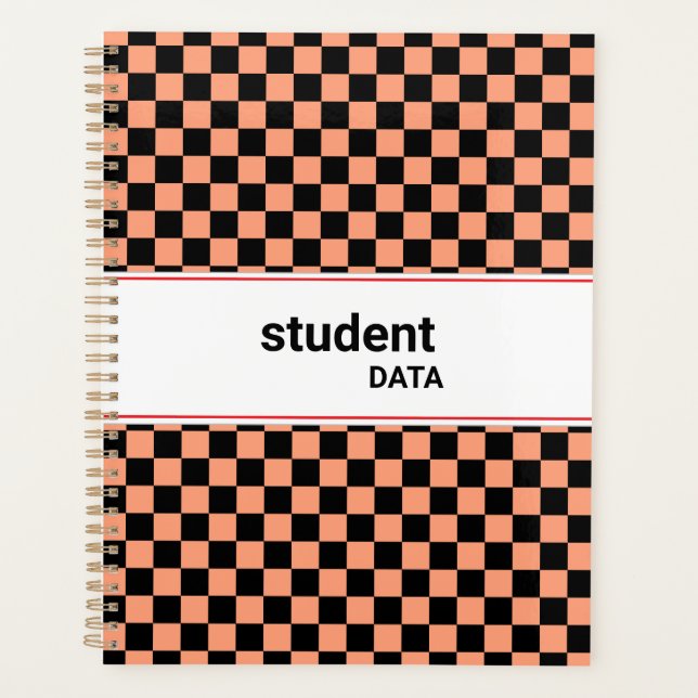 Boho Checkerboard Binder | Trendy Back to School  (Devant)