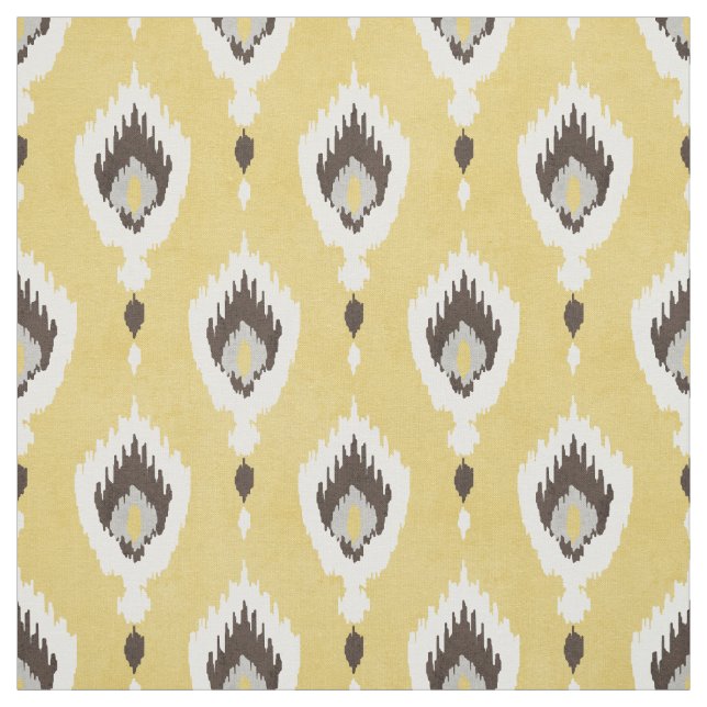 Boho chelgelbe Ikat-Tribal-Muster Monogramm Stoff (Muster)