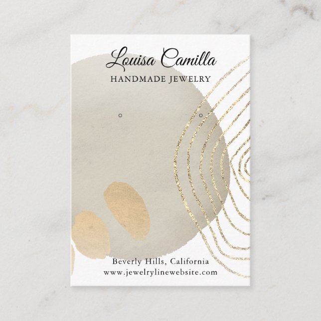 Boho Chic Abstrakt Earrings Display Card Visitenkarte (Vorderseite)