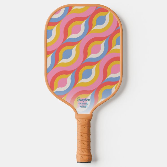 Boho Chic Abstraktes Muster Benutzerdefinierter Te Pickleball Schläger (Vorderseite)