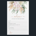 Boho Chic Advice für die Bride-Karte<br><div class="desc">Pampas Grass Boho schick Rat für die Brautkarte</div>