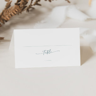 Boho Chic Aquamarine und weiße Hochzeit geklappt Platzkarte