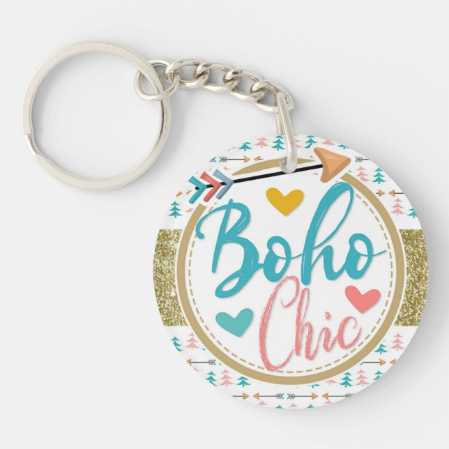 Boho Chic Arrows Girly Romantic Shabby Schlüsselanhänger (Vorderseite)