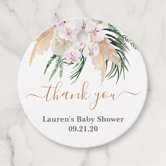 Boho Chic Baby Shower Geschenkanhänger (Vorderseite)