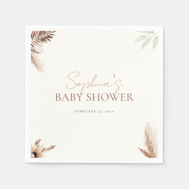 Boho Chic - Babydusche - Papier Napkin Serviette (Vorderseite)