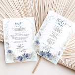 Boho Chic Beach Destination Hampton Wedding Menükarte<br><div class="desc">Vervollständigen Sie Ihre Feier am Meer mit dieser zweiseitigen Hochzeitskarte am Strand, die in ätherischen, sanften Blautönen und neutralen Tönen gestaltet ist. Dieses elegante Menü mit handbemalten Wasserfarben-Muscheln und Korallen eignet sich hervorragend für Ozeane, Strandbäder, Ferienanlagen oder Hochzeiten in Urlaubsort. Auf der einen Seite können Sie Ihr Hochzeitsmenü sehen, auf...</div>