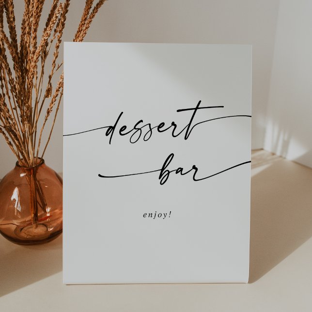 Boho Chic Black and White Dessert Bar Wedding Sockelschild (Boho Chic Black and White Dessert Bar Wedding Pedestal Sign)