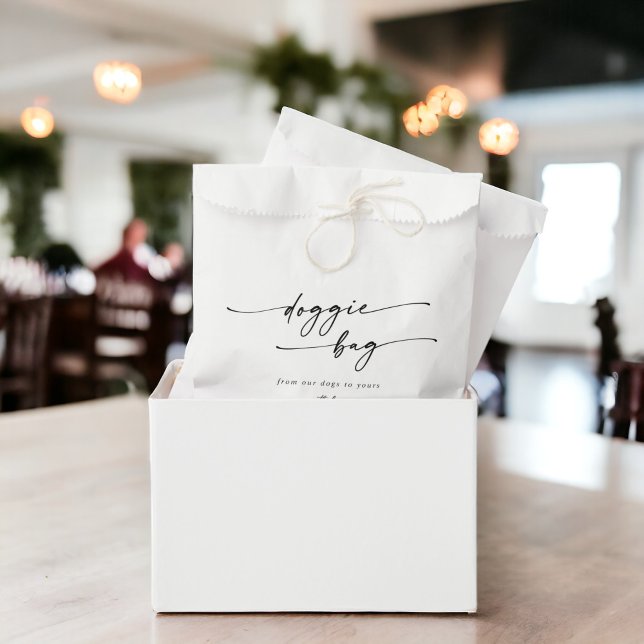 Boho Chic Black and White Wedding Dog Leckerei Geschenktütchen (Von Creator hochgeladen)