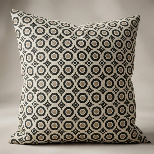 Boho Chic Black & Beige Geometric Pattern Stoff (Von Creator hochgeladen)