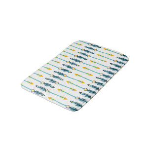 boho chic bleu flèches tapis de bain
