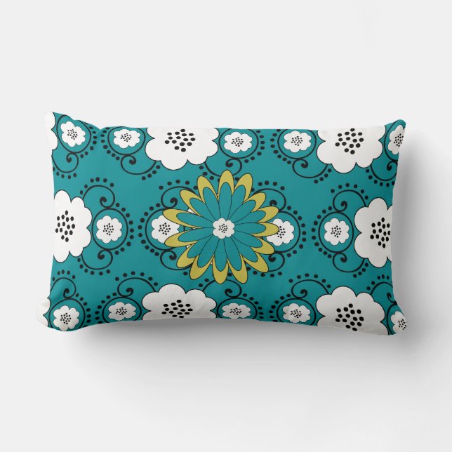 Boho Chic Blume Liebe Kopfkissen Lendenkissen (Vorderseite)