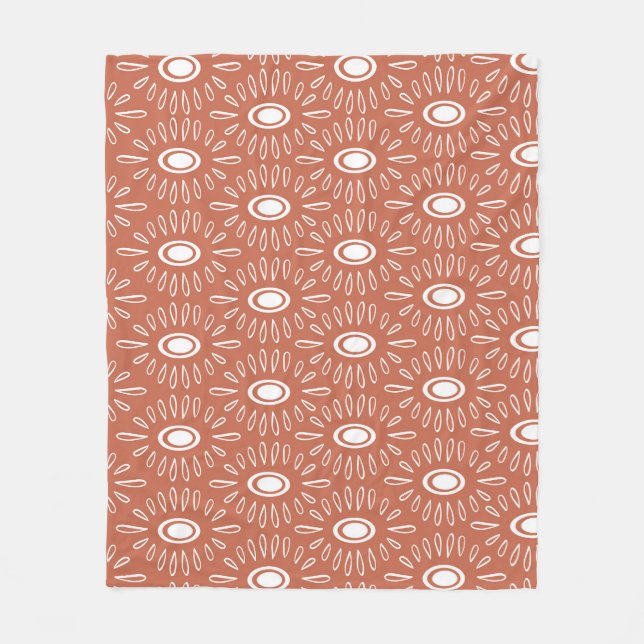 Boho Chic Blume: Modernes Nahtloses Design Fleecedecke (Vorderseite)