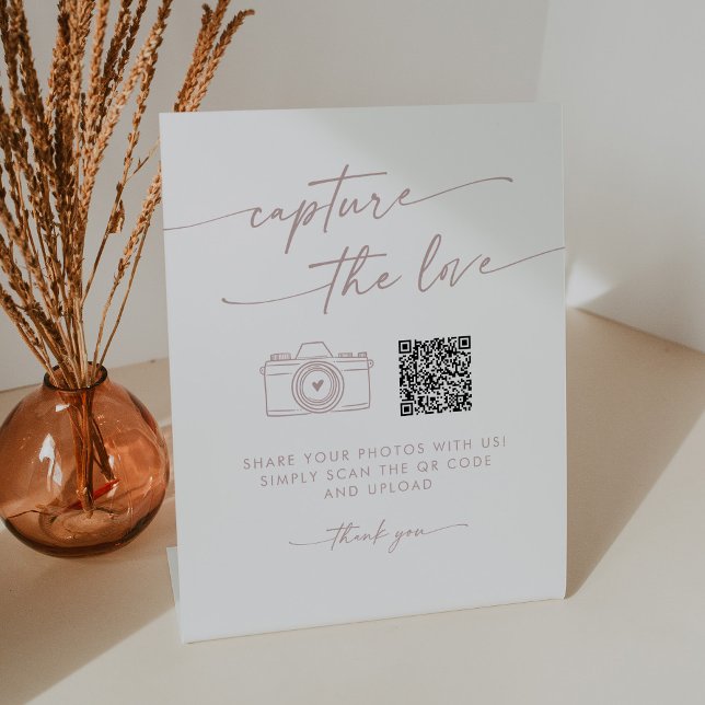 Boho Chic Blush Pink Capture the Liebe Wedding Sockelschild (Von Creator hochgeladen)