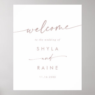 Boho Chic Blush Pink DIY Wedding Begrüßungszeichen Poster