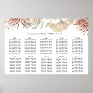 Boho-Chic-Botanische Hochzeitssattelkarte Poster