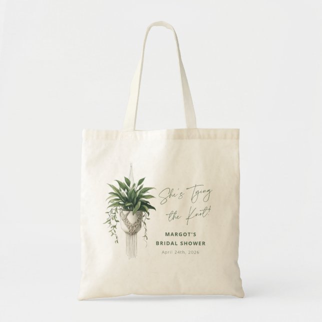 Boho Chic Botanische Krawatte des Knotens Brautpar Tragetasche (Vorne)