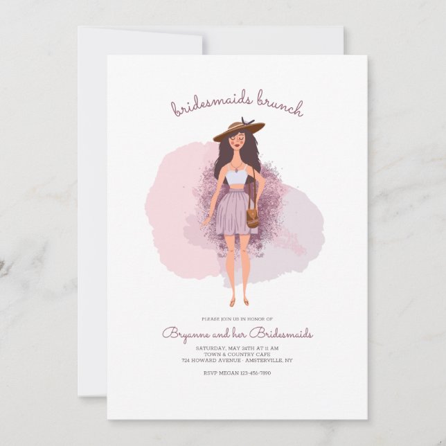 Boho Chic Bridesmaitres Brunch Invitation (Devant)
