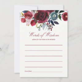 Boho Chic Burgund und Hochzeit im Herbst der Marin Hinweiskarte