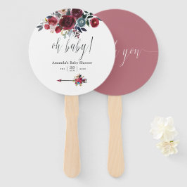 Boho Chic burgundy und Marineblütendusche Fächer
