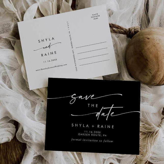 Boho Chic COLOR EDITABLE Wedding Save the Date Einladungspostkarte (Von Creator hochgeladen)